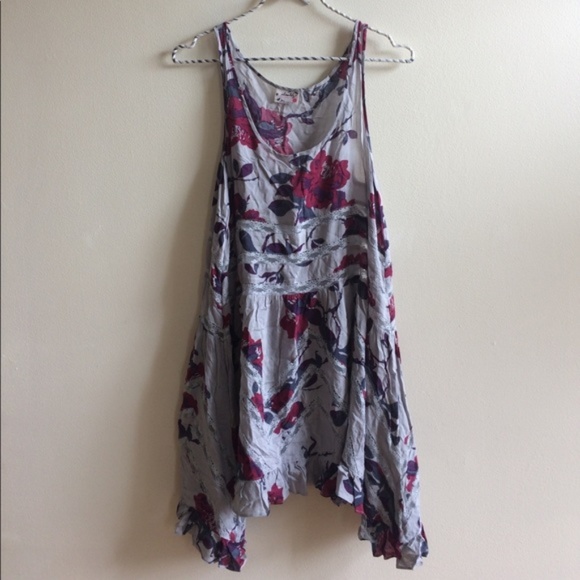 Free People Dresses & Skirts - Free People Voile Lace Trapeze Slip Floral Dress